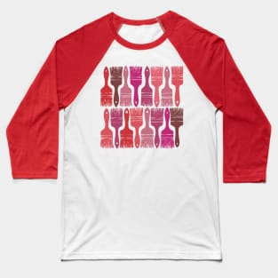 Paintbrush , seamless pattern in red tones Baseball T-Shirt